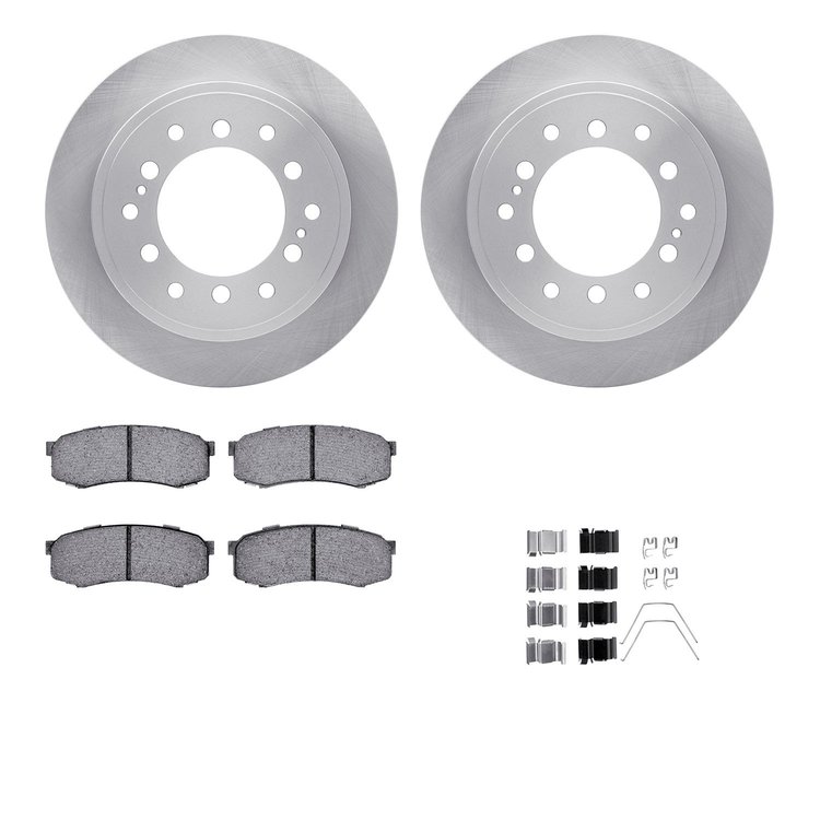 6412-76067 Brake Rotors with Ultimate-Duty Brake Pads Kit & Hardware, Fits Select Lexus/Toyota/Scion, Position: Rear