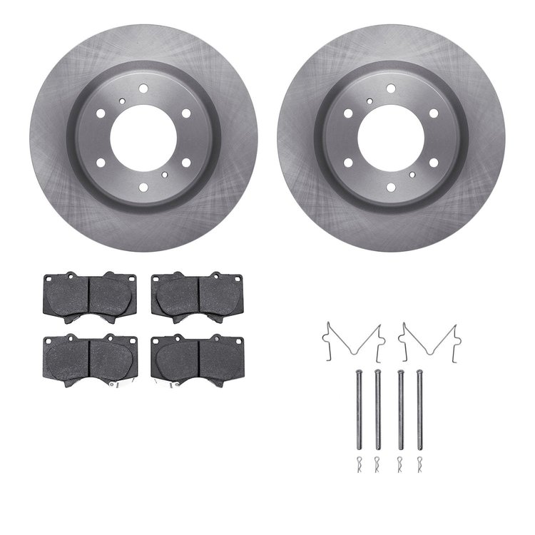 6412-92004 Brake Rotors with Ultimate-Duty Brake Pads Kit & Hardware, 2008-2017 Mitsubishi, Position: Front