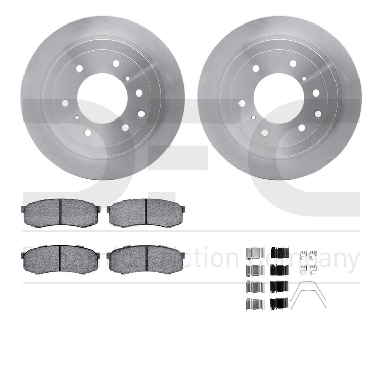 6412-92007 Brake Rotors with Ultimate-Duty Brake Pads Kit & Hardware, 2008-2014 Mitsubishi, Position: Rear