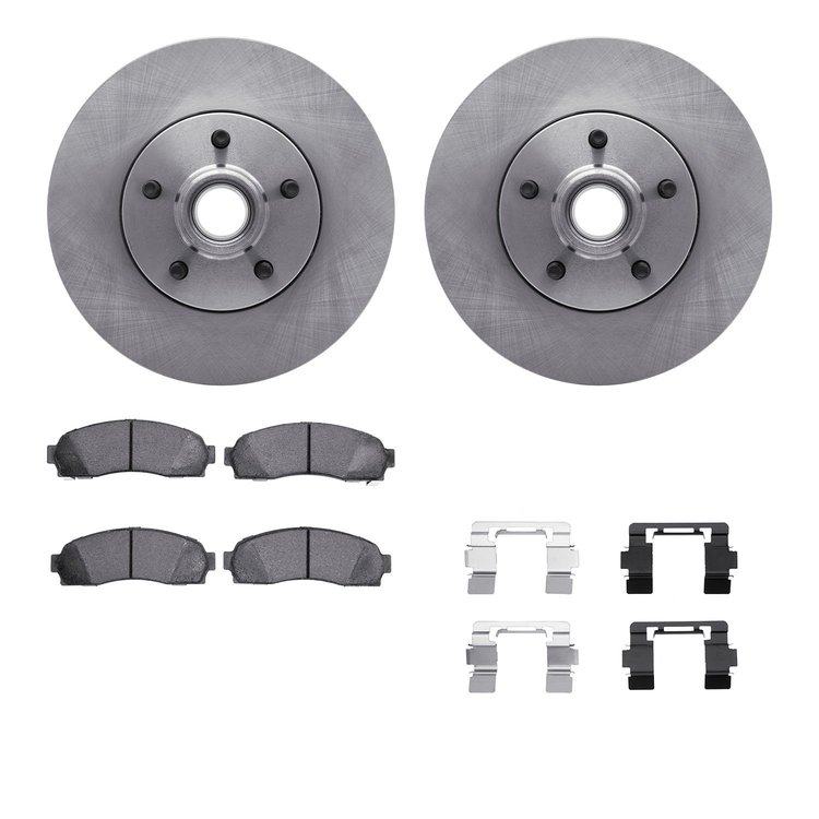 6412-92010 Brake Rotors with Ultimate-Duty Brake Pads Kit & Hardware, 2006-2012 Ford/Lincoln/Mercury/Mazda, Position: Front