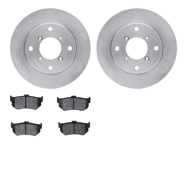 6502-01020 Brake Rotors w/5000 Advanced Brake Pads Kit, 1989-1994 Suzuki, Position: Rear