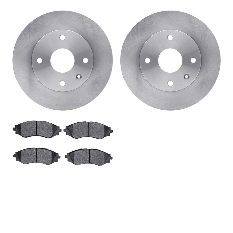 6502-01053 Brake Rotors w/5000 Advanced Brake Pads Kit, 2004-2010 Multiple Makes/Models, Position: Front