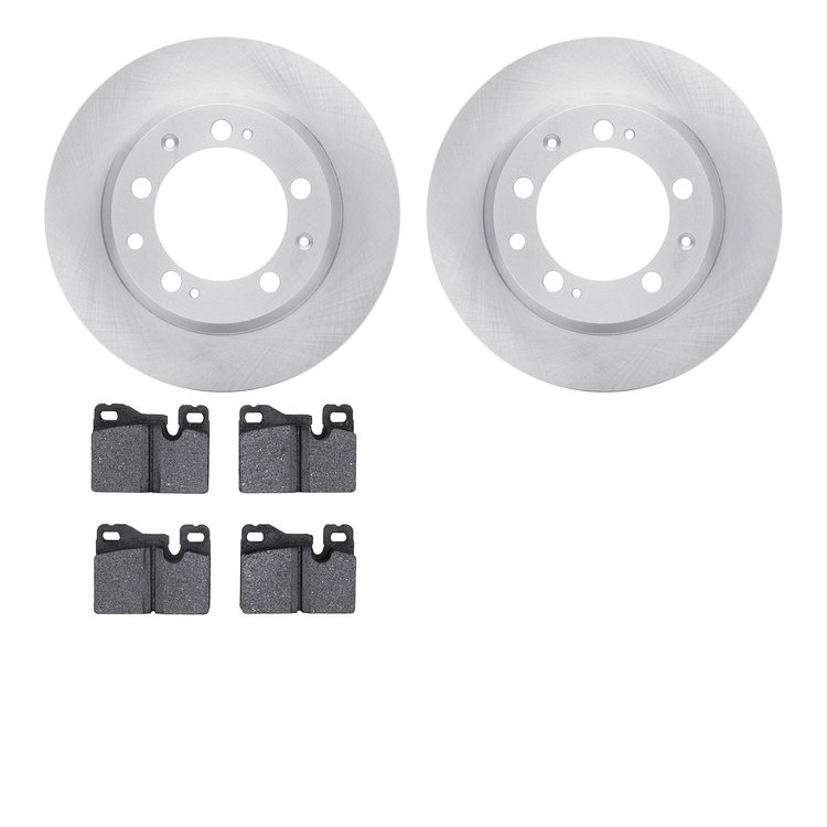6502-02032 Brake Rotors w/5000 Advanced Brake Pads Kit, 1977-1988 Porsche, Position: Rear