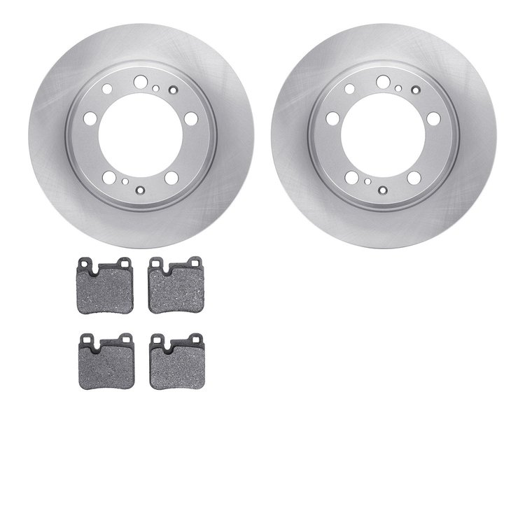 6502-02062 Brake Rotors w/5000 Advanced Brake Pads Kit, 1990-1991 Porsche, Position: Rear