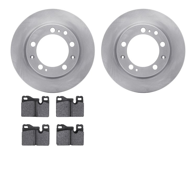 6502-02072 Brake Rotors w/5000 Advanced Brake Pads Kit, 1987-1989 Porsche, Position: Rear