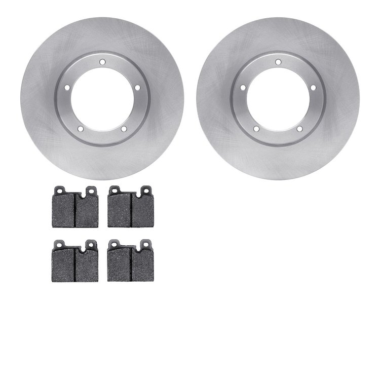 6502-02083 Brake Rotors w/5000 Advanced Brake Pads Kit, 1984-1989 Porsche, Position: Front