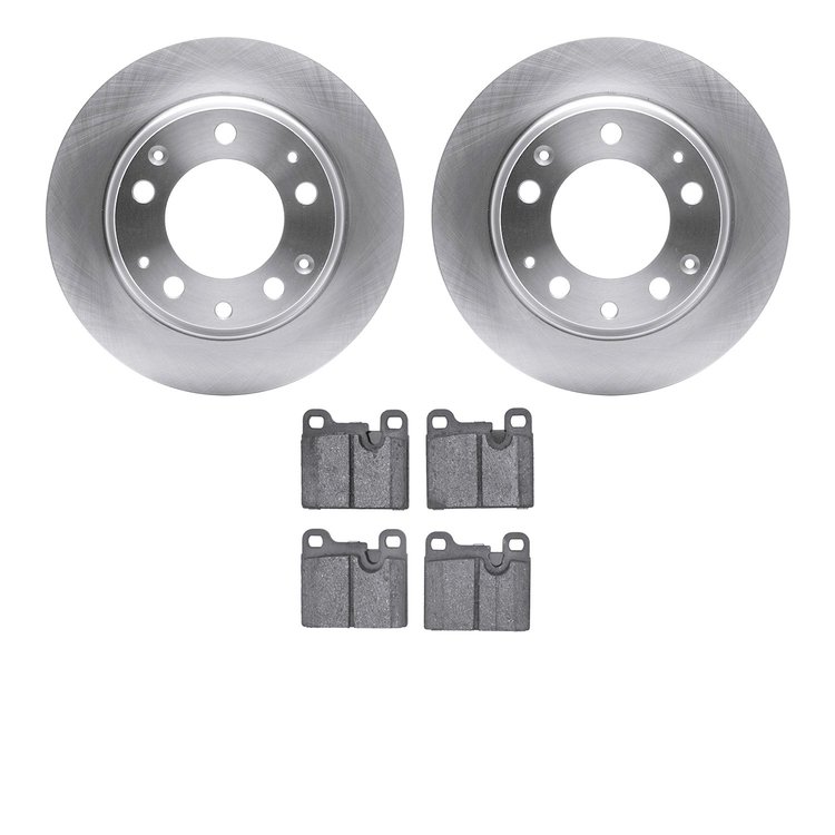6502-02086 Brake Rotors w/5000 Advanced Brake Pads Kit, 1984-1989 Porsche, Position: Rear