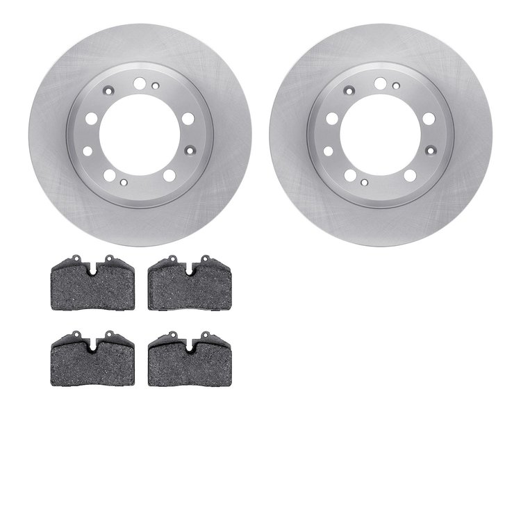 6502-02095 Brake Rotors w/5000 Advanced Brake Pads Kit, 1986-1995 Porsche, Position: Rear