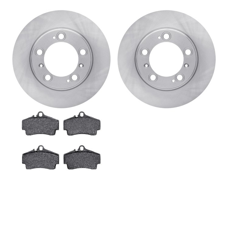 6502-02109 Brake Rotors w/5000 Advanced Brake Pads Kit, 1997-2004 Porsche, Position: Rear