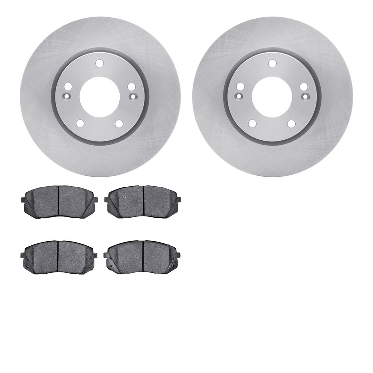 6502-03196 Brake Rotors w/5000 Advanced Brake Pads Kit, 2011-2012 Kia/Hyundai/Genesis, Position: Front