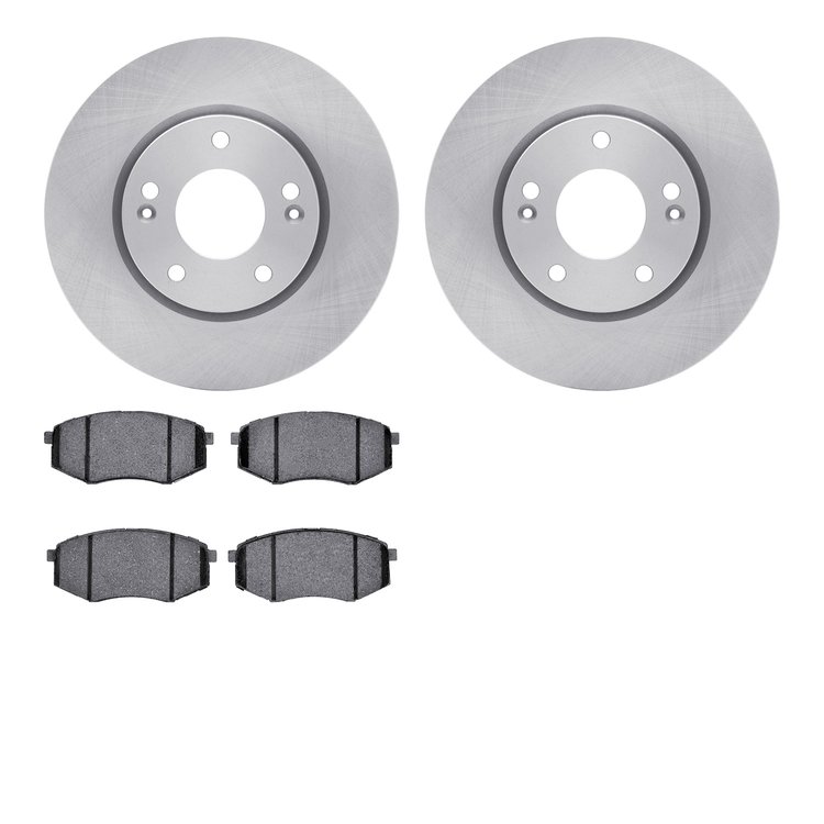 6502-03198 Brake Rotors w/5000 Advanced Brake Pads Kit, 2010-2011 Kia/Hyundai/Genesis, Position: Front