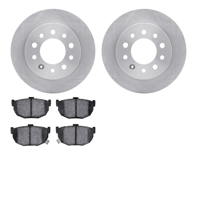6502-03201 Brake Rotors w/5000 Advanced Brake Pads Kit, 2003-2008 Kia/Hyundai/Genesis, Position: Rear