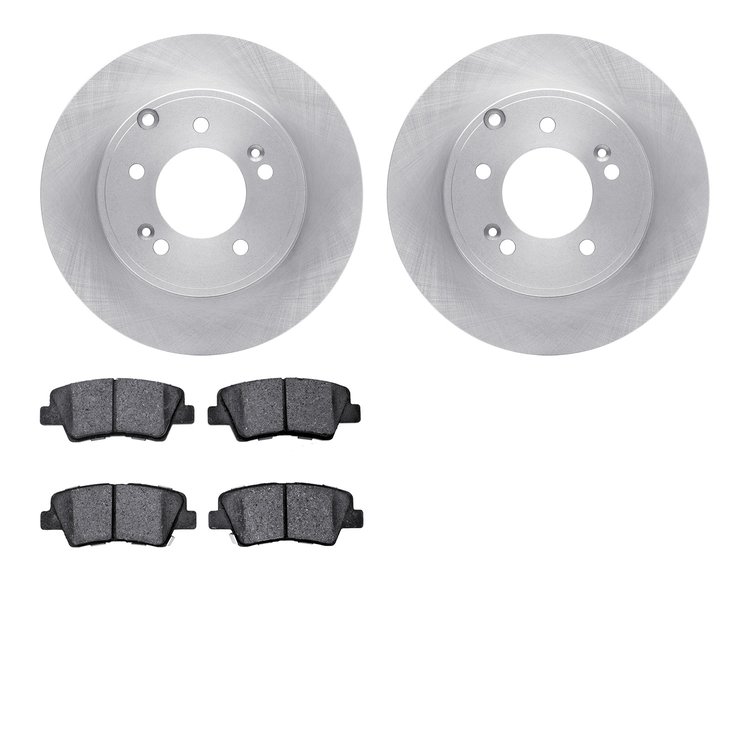 6502-03252 Brake Rotors w/5000 Advanced Brake Pads Kit, 2008-2011 Kia/Hyundai/Genesis, Position: Rear