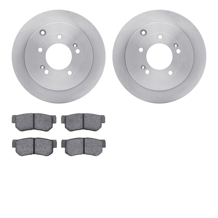 6502-03257 Brake Rotors w/5000 Advanced Brake Pads Kit, 2006-2009 Kia/Hyundai/Genesis, Position: Rear