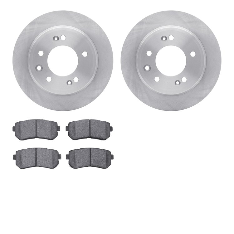 6502-03279 Brake Rotors w/5000 Advanced Brake Pads Kit, 2009-2016 Kia/Hyundai/Genesis, Position: Rear