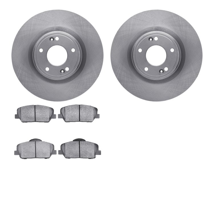 6502-03297 Brake Rotors w/5000 Advanced Brake Pads Kit, 2010-2016 Kia/Hyundai/Genesis, Position: Front