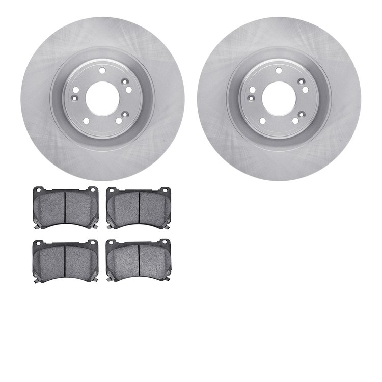 6502-03305 Brake Rotors w/5000 Advanced Brake Pads Kit, 2011-2014 Kia/Hyundai/Genesis, Position: Front