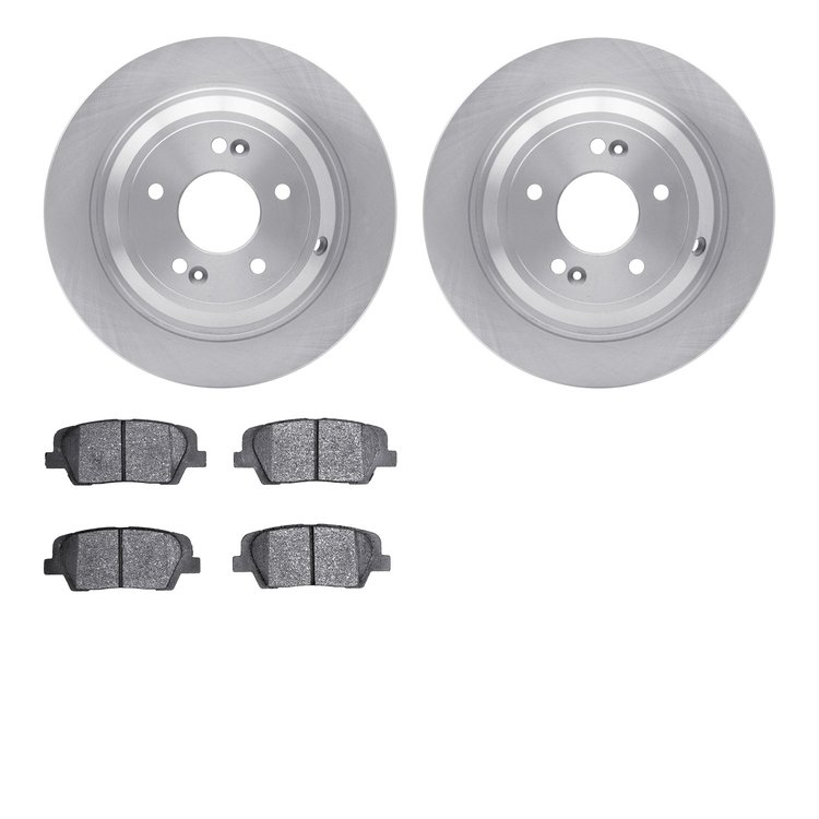 6502-03338 Brake Rotors w/5000 Advanced Brake Pads Kit, 2009-2009 Kia/Hyundai/Genesis, Position: Rear