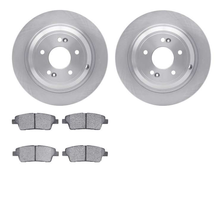 6502-03339 Brake Rotors w/5000 Advanced Brake Pads Kit, 2018-2020 Kia/Hyundai/Genesis, Position: Rear