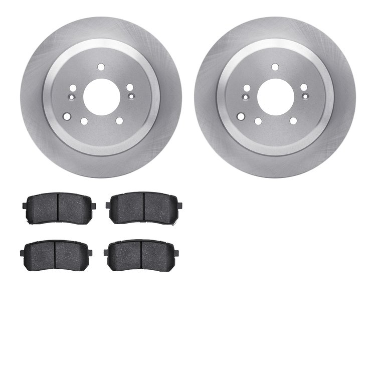 6502-03375 Brake Rotors w/5000 Advanced Brake Pads Kit, 2007-2012 Kia/Hyundai/Genesis, Position: Rear