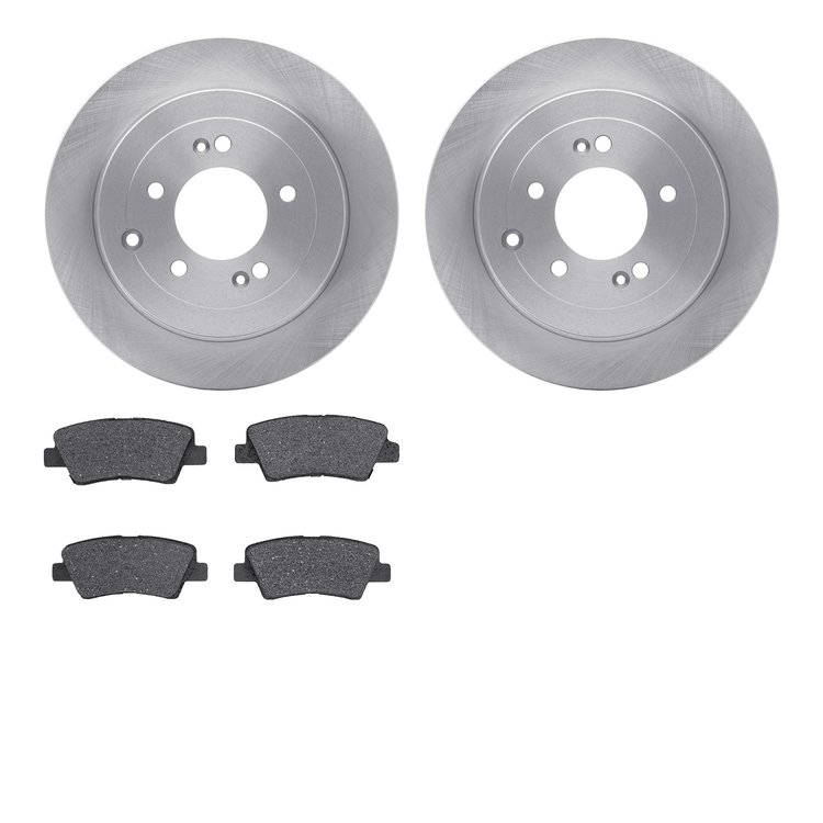 6502-03390 Brake Rotors w/5000 Advanced Brake Pads Kit, Fits Select Kia/Hyundai/Genesis, Position: Rear