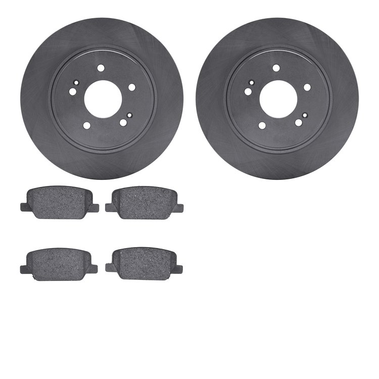 6502-03441 Brake Rotors w/5000 Advanced Brake Pads Kit, Fits Select Kia/Hyundai/Genesis, Position: Rear