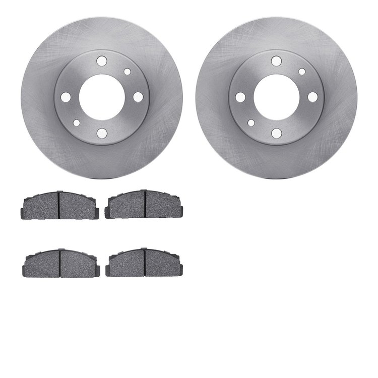 6502-07011 Brake Rotors w/5000 Advanced Brake Pads Kit, 1968-1992 Multiple Makes/Models, Position: Front