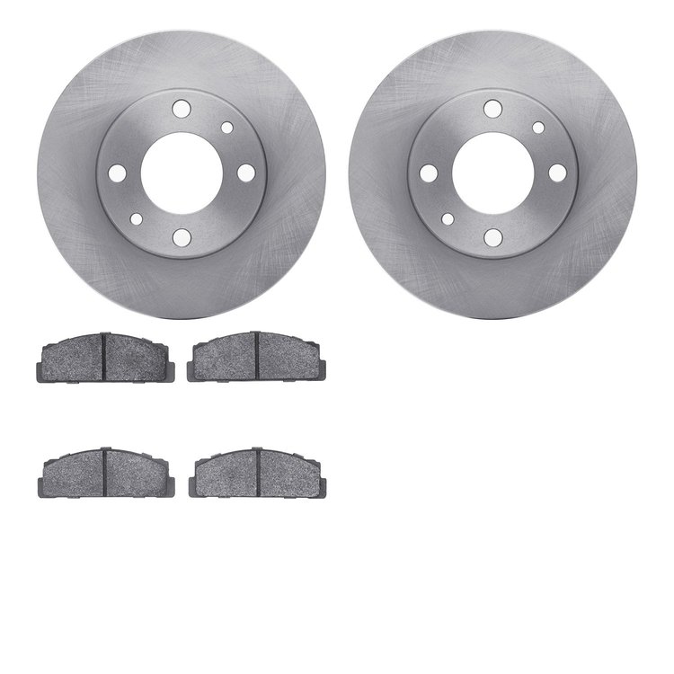 6502-07012 Brake Rotors w/5000 Advanced Brake Pads Kit, 1966-1988 Multiple Makes/Models, Position: Rear