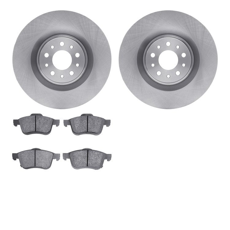6502-07033 Brake Rotors w/5000 Advanced Brake Pads Kit, 2014-2019 Mopar, Position: Front