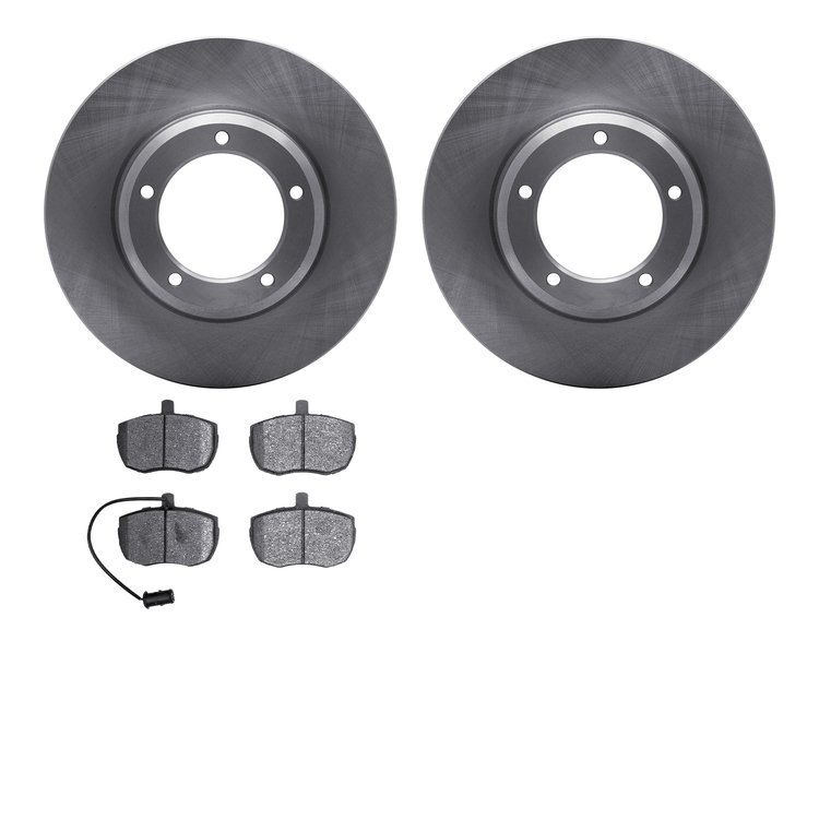 6502-11033 Brake Rotors w/5000 Advanced Brake Pads Kit, 1987-1989 Land Rover, Position: Front
