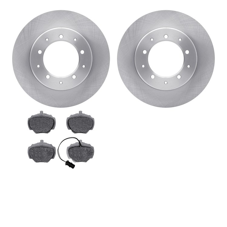 6502-11051 Brake Rotors w/5000 Advanced Brake Pads Kit, 1987-1995 Land Rover, Position: Rear