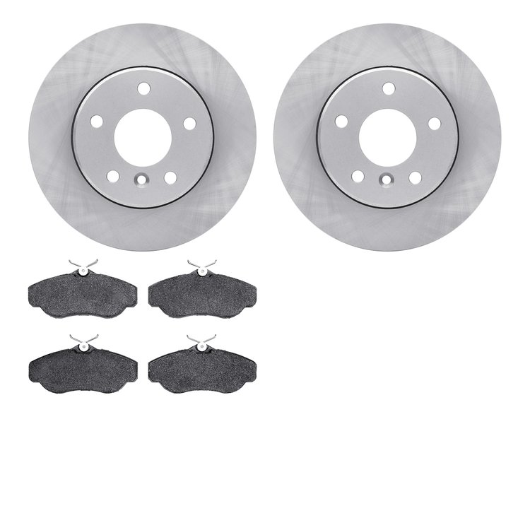 6502-11066 Brake Rotors w/5000 Advanced Brake Pads Kit, 1999-2004 Land Rover, Position: Front
