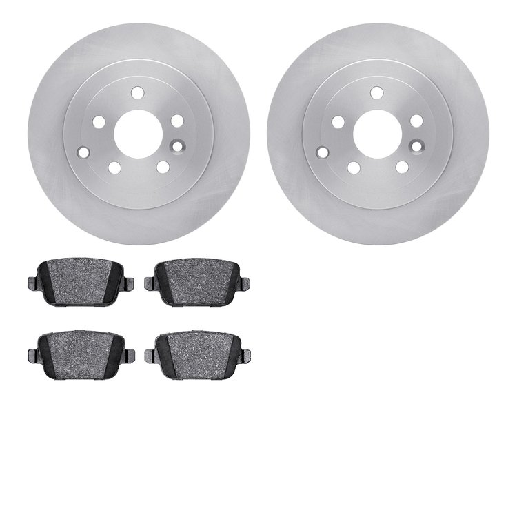 6502-11113 Brake Rotors w/5000 Advanced Brake Pads Kit, 2008-2012 Land Rover, Position: Rear