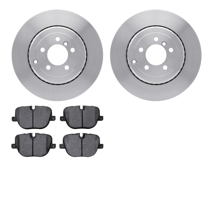 6502-11116 Brake Rotors w/5000 Advanced Brake Pads Kit, 2010-2012 Land Rover, Position: Rear