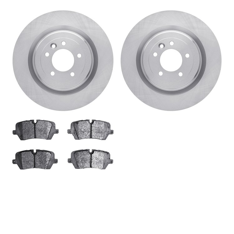 6502-11146 Brake Rotors w/5000 Advanced Brake Pads Kit, Fits Select Land Rover, Position: Rear