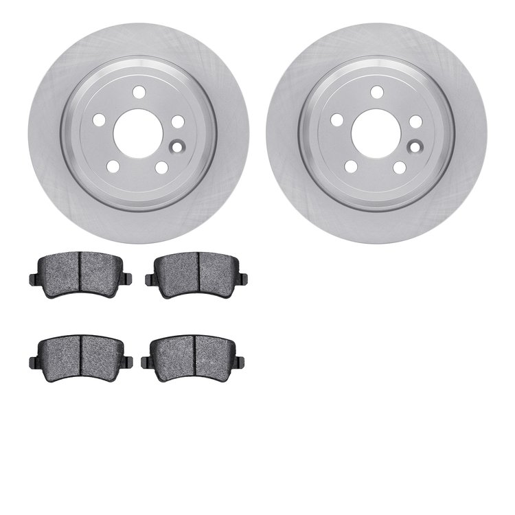 6502-11151 Brake Rotors w/5000 Advanced Brake Pads Kit, 2013-2015 Land Rover, Position: Rear