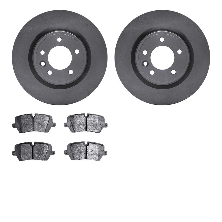 6502-11188 Brake Rotors w/5000 Advanced Brake Pads Kit, 2018-2020 Land Rover, Position: Rear