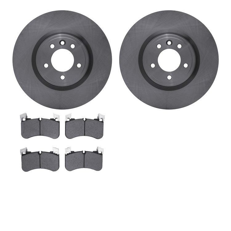 6502-11191 Brake Rotors w/5000 Advanced Brake Pads Kit, 2018-2021 Land Rover, Position: Front