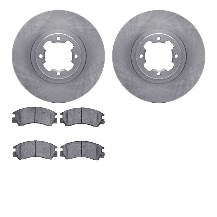 6502-13042 Brake Rotors w/5000 Advanced Brake Pads Kit, 1985-1994 Subaru, Position: Front