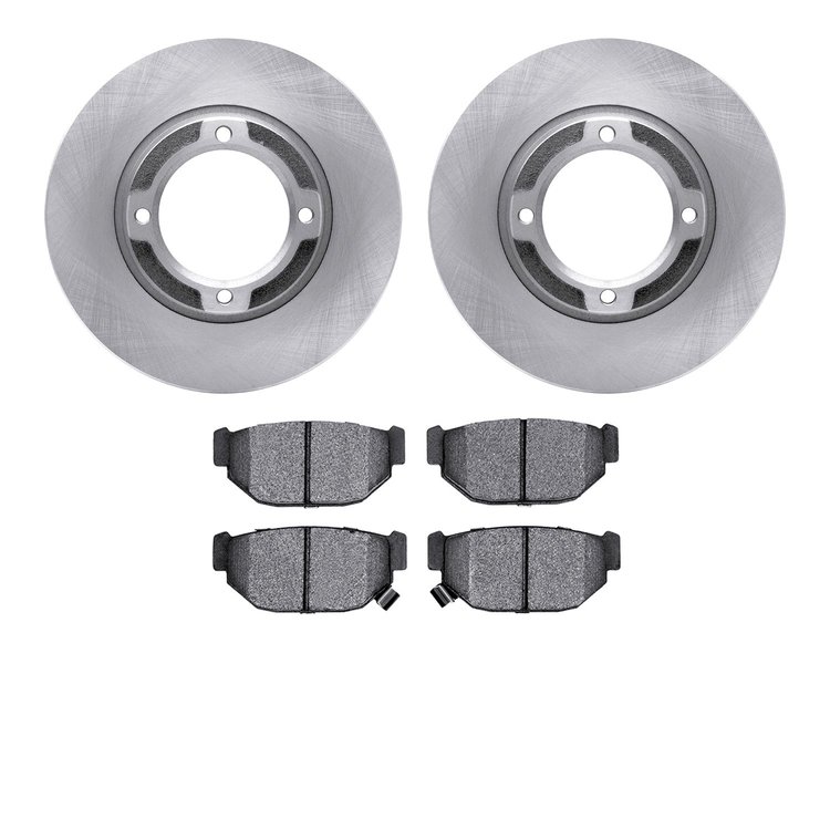 6502-13045 Brake Rotors w/5000 Advanced Brake Pads Kit, 1985-1991 Subaru, Position: Rear