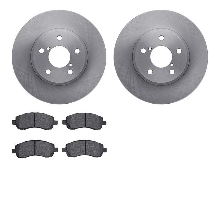 6502-13073 Brake Rotors w/5000 Advanced Brake Pads Kit, 1997-2001 Subaru, Position: Front