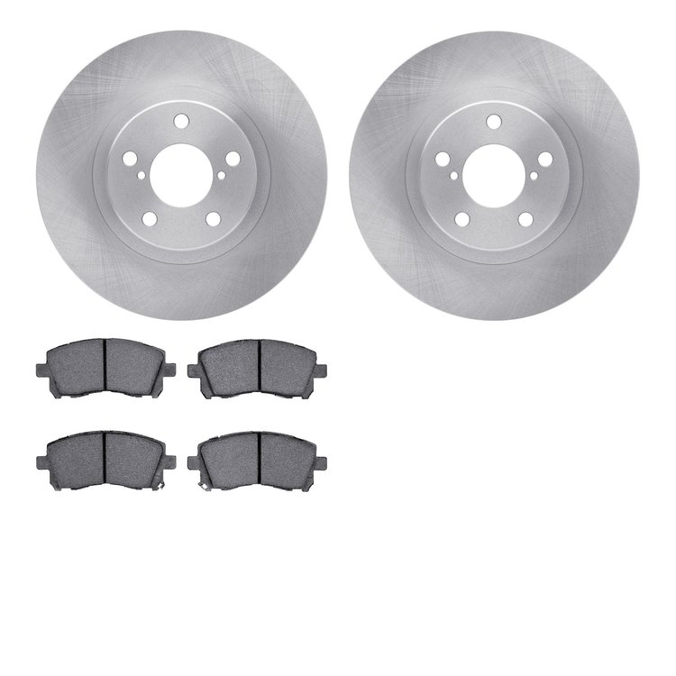 6502-13088 Brake Rotors w/5000 Advanced Brake Pads Kit, 1997-2002 Subaru, Position: Front