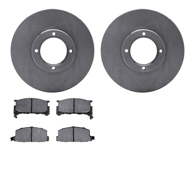 6502-13118 Brake Rotors w/5000 Advanced Brake Pads Kit, 1980-1983 Subaru, Position: Front