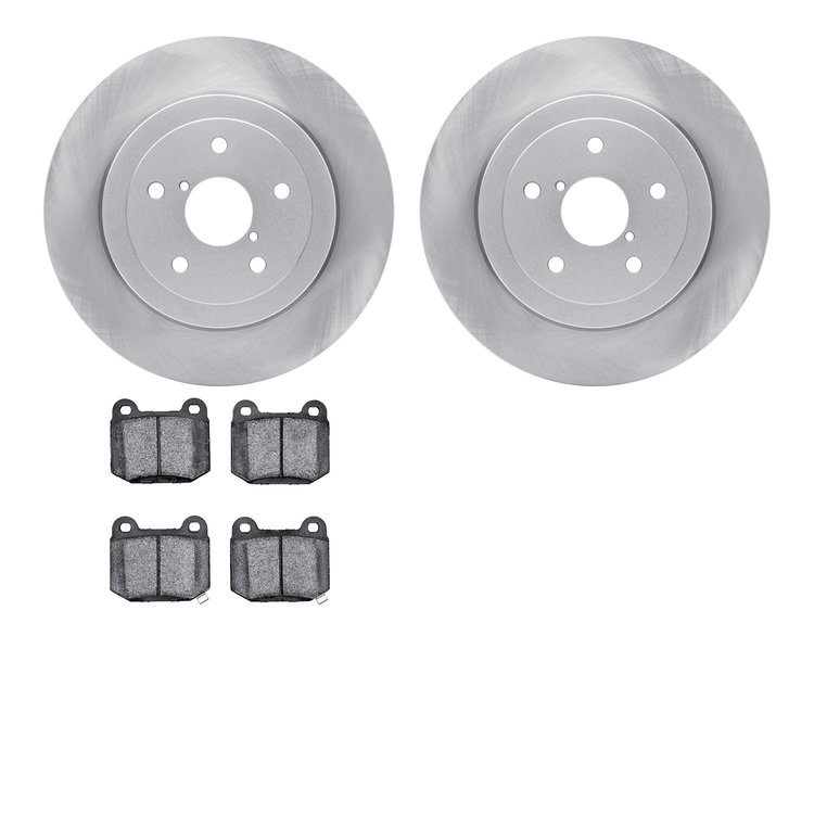 6502-13138 Brake Rotors w/5000 Advanced Brake Pads Kit, 2005-2007 Subaru, Position: Rear