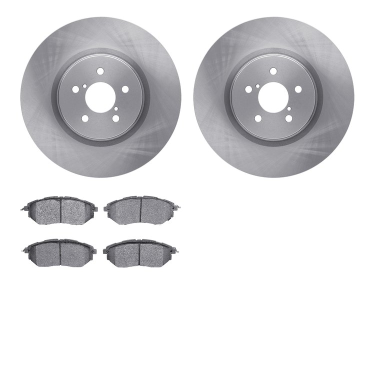 6502-13142 Brake Rotors w/5000 Advanced Brake Pads Kit, 2005-2018 Subaru, Position: Front