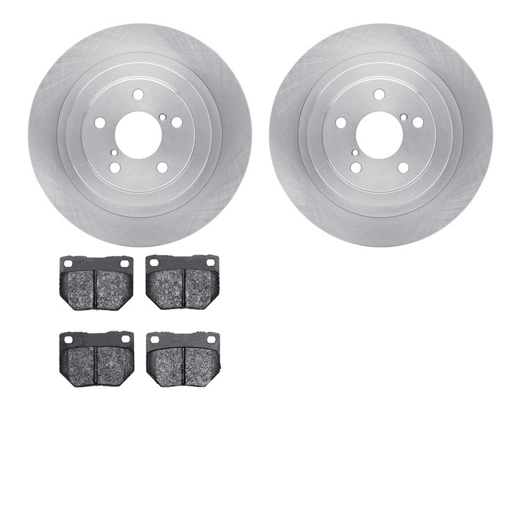 6502-13147 Brake Rotors w/5000 Advanced Brake Pads Kit, 2006-2007 Subaru, Position: Rear