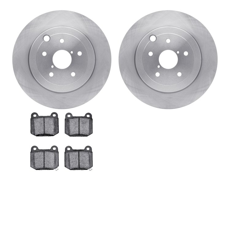 6502-13159 Brake Rotors w/5000 Advanced Brake Pads Kit, 2008-2020 Subaru, Position: Rear