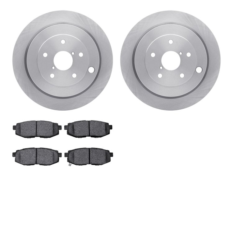 6502-13210 Brake Rotors w/5000 Advanced Brake Pads Kit, 2006-2014 Subaru, Position: Rear