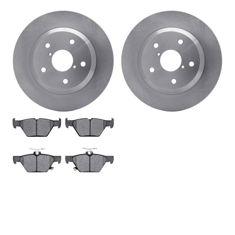 6502-13237 Brake Rotors w/5000 Advanced Brake Pads Kit, Fits Select Subaru, Position: Rear