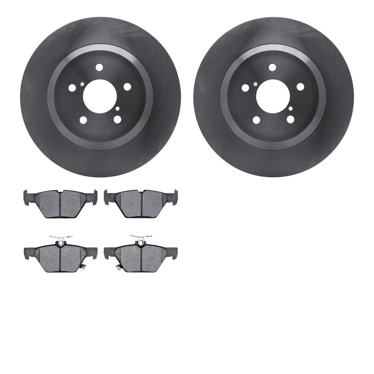 6502-13240 Brake Rotors w/5000 Advanced Brake Pads Kit, Fits Select Subaru, Position: Rear